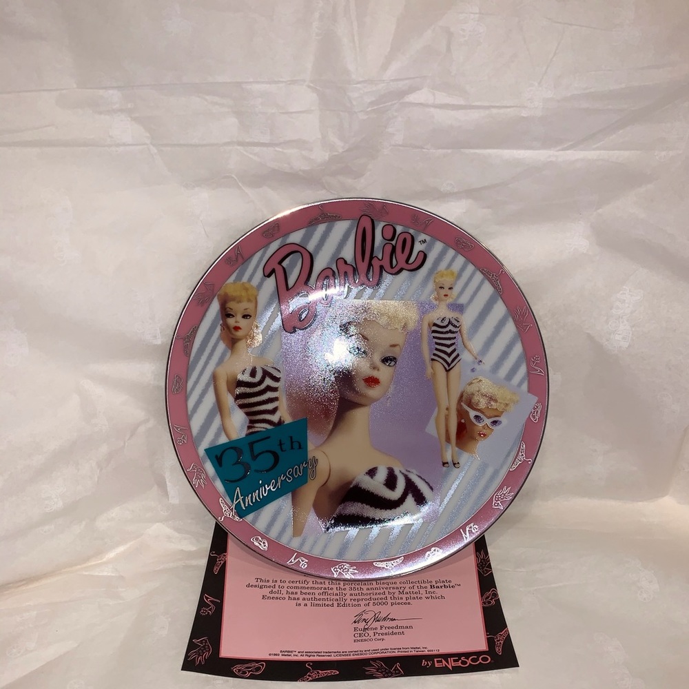 Vintage Barbie 35th anniversary collectors plate.